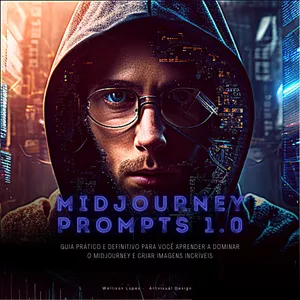 Imagem de capa para o Ebook Midjourney Prompts 1.0