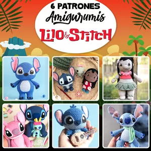 Imagen de portada para Ebook 6 Patrones Amigurumis de Lilo &amp; Stitch