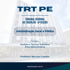 Imagem de capa para o Ebook TRTPE - Administração Geral e Pública - Analista e Técnico - Área Administrativa