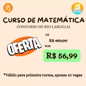 Imagem de capa para o Curso online Matemática para Concurso de Rio Largo em 7 dias