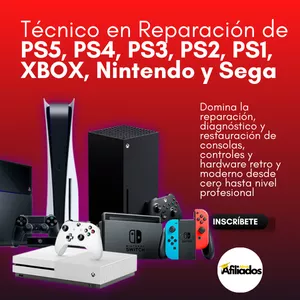 Imagen de portada para Curso online ▶ Técnico en Reparación de PS5, PS4, PS3, PS2, PS1, XBOX, Nintendo&nbsp;y&nbsp;Sega