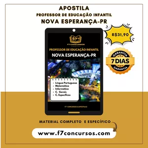 Apostila Professor de Educação Infantil de Nova Esperança - PR por F7 Concursos &amp; Apostilas