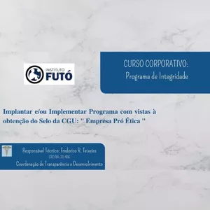 Curso para implantar/implementar Programa de Integridade Corporativo
