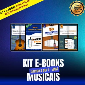 Imagem de capa para o Ebook KIT 4 E-books para VIOLÃO - Turbine seu VIOLÃO I AMO