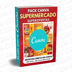Imagem principal do produto Pack Canva Editável - Supermercado Superofertas + 5 Kits Bônus