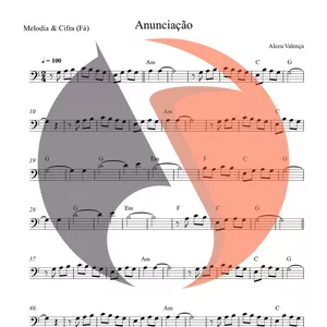 Imagem de capa para o Ebook Anunciação - Melodia &amp; Cifra (clave de fá)