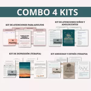 Imagen de portada para Curso online 4 Kits de Plantillas Psicológicas para atenciones en adultos, niños - adolescentes, Terapia Ansiedad y Depresión