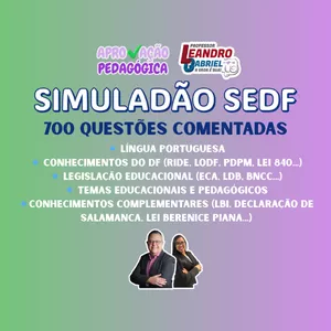 Imagem de capa para o Ebook SIMULADÃO 700 QUESTÕES COMENTADAS SEDF | COM BASE NO EDITAL