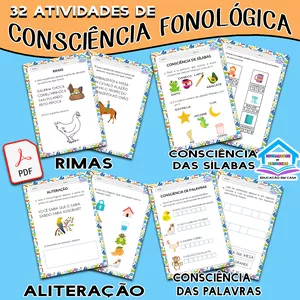 Imagem de capa para o Ebook 32 Atividades de consciência fonológica