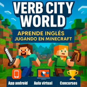 Imagen de portada para Curso online Verb City World: Aprende inglés Jugando en Minecraft