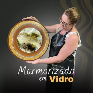 Imagem de capa para o Curso online Marmorizado em vidro - Curso de artesanato criativo