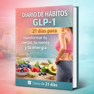 Imagen de portada para Ebook  DIARIO DE  HÁBITOS GLP-1 21 días para  transformar tu  cuerpo, tu mente  y tu energía