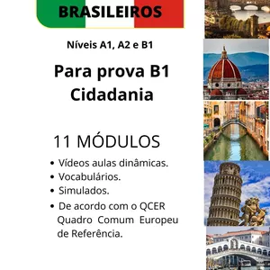 Curso de Língua Italiana Nível A1, A2 e B1 para Cidadania via Casamento