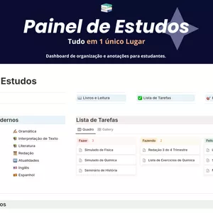 Imagem de capa para o Curso online Painel de Estudos - Tudo em um Único Lugar | Template Notion