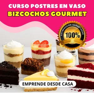 Imagen de portada para Curso online Curso de Postres en Vasito y Bizcochos Gourmet - EMPRENDE DESDE CASA