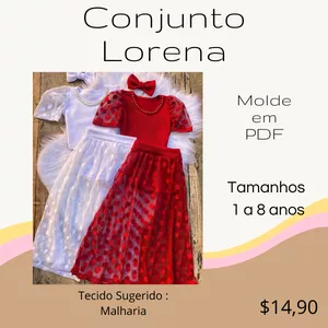 Imagem principal do produto Conjunto Infantil Lorena / Molde em PDF