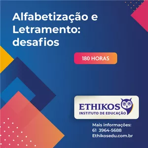 Imagem do curso Alfabetização e Letramento: Desafios - Curso 180h
