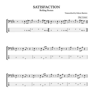 Cover image for Online course (I CAN'T GET NO) SATISFACTION (Rolling Stones) Bass Score &amp; Tab Lesson