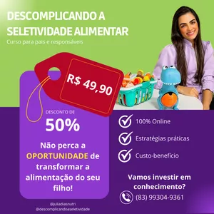 Imagem de capa para o Curso online Descomplicando a Seletividade Alimentar Infantil