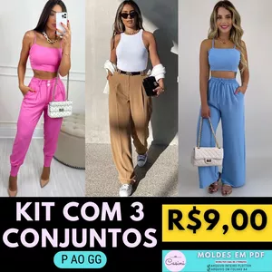 Imagem de capa para o Ebook Kit de moldes de Conjuntos de calça com cropped
