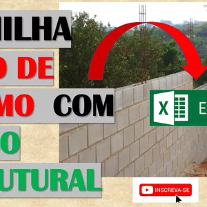 Imagem de capa para o Ebook Planilha Muro de Arrimo - Com Bloco Estrutural I Dimensionamento I Calculo Automatizado