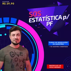 Imagem de capa para o Curso online SOS Estatística para a POLÍCIA FEDERAL - Curso de Resolução de Questões