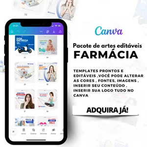 Imagem de capa para o Ebook INSTAPACK CANVA:TEMPLATES PRONTOS E EDITAVEIS DE FARMACIA INSTAGRAM REDES SOCIAIS