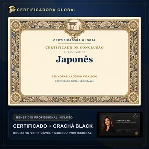 Imagem do curso 🔥 BOLSA 100% [APLICADA] - [MATRÍCULA] CURSO DE FORMAÇÃO EM JAPONÊS - ACESSO VITALÍCIO - CRACHÁ BLACK + REGISTRO - CASHBACK R$ 25 - BÔNUS APOSTILA EXTRA - CG