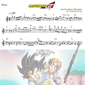 Cover image for Ebook Flute Dragon Ball GT Opening Dan Dan Kokoro Hikareteku