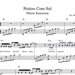 Imagem de capa para o Ebook Noites Com Sol (Flávio Venturini) - Partitura para Piano Solo