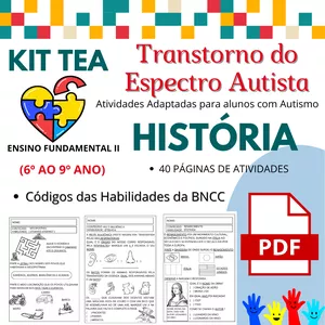 Imagem de capa para o Ebook Atividades Adaptadas para Autistas HISTÓRIA Fund. II