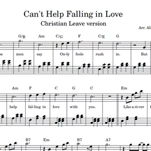 Imagem de capa para o Ebook Can't Help Falling in Love (Christian Leave version) - Partitura para PIANO