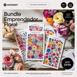 Imagen de portada para Ebook Bundle Emprendedor Floral: 4500+ Diseños Imprimibles Listos Para Vender