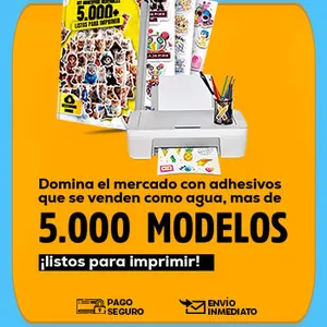 Imagen de portada para Curso online Paquete Digital +5,000 Diseños de stickers rentables