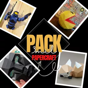 Imagem de capa para o Ebook 3 Mil Papercraft para Impressão Incriveis PACK