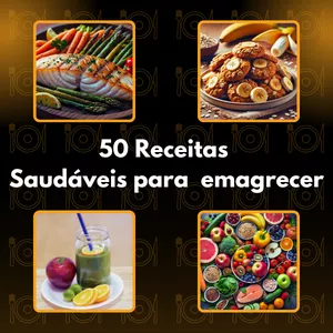 Imagem de capa para o Ebook 50 Receitas  Saudáveis para  emagrecer