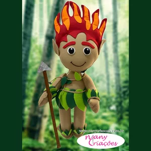 Imagem de capa para o Ebook Molde Digital do Curupira em Feltro: Artesanato Folclórico Brasileiro