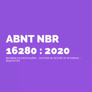 Imagem de capa para o Ebook NBR 16280:2020 - REFORMA EM EDIFICAÇÕES