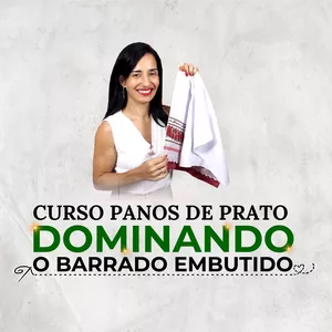 Imagem de capa para o Curso online Curso Panos de Prato - DOMINANDO o Barrado Embutido