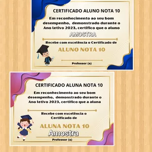 Imagem de capa para o Ebook Certificado Aluno ( a) Nota 10
