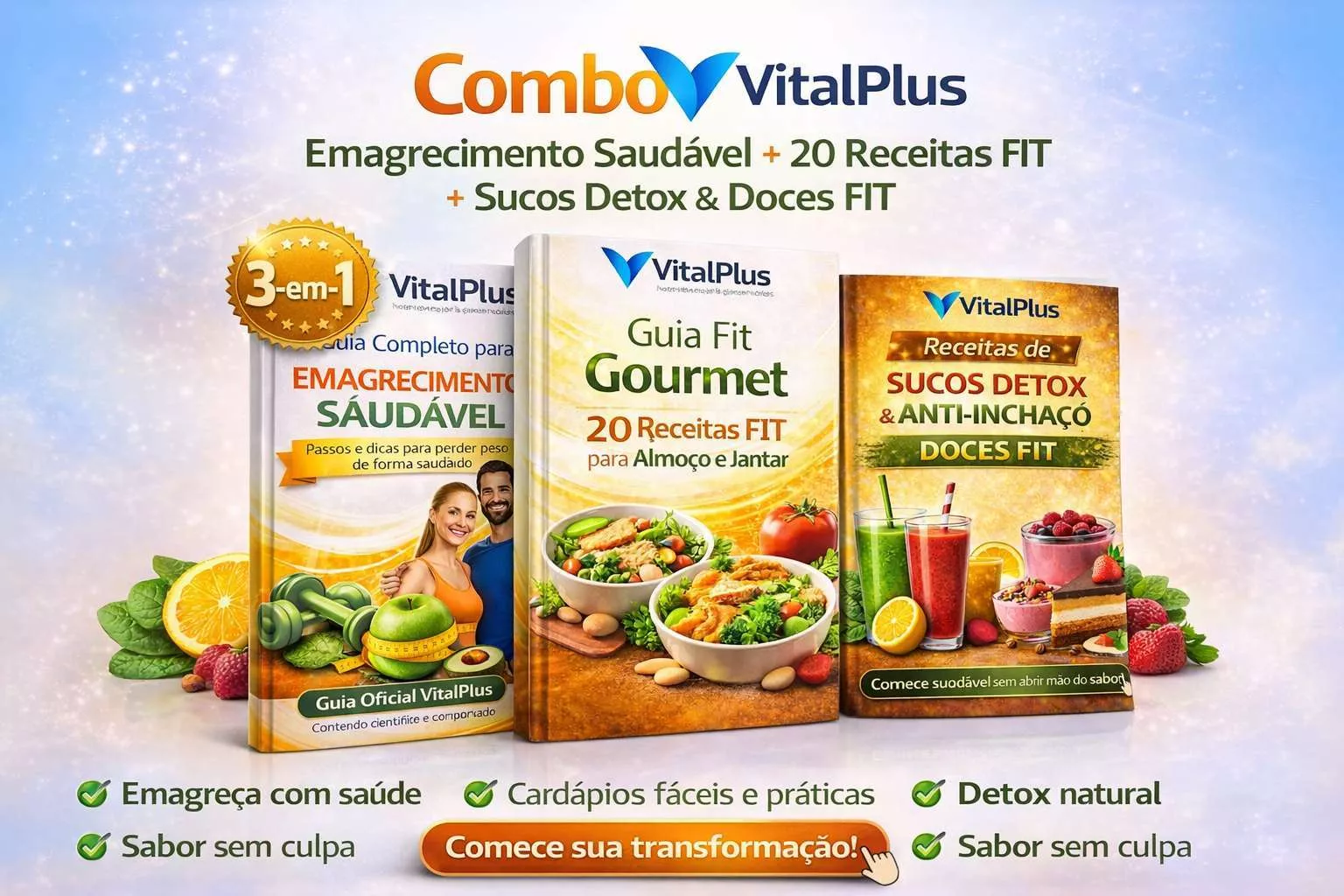 Combo VitalPlus – Emagrecimento Saudável + 20 Receitas FIT + Sucos Detox & Doces FIT — imagem 2