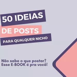 Imagem de capa para o Ebook 50 IDEIAS DE POSTS PARA QUALQUER NICHO