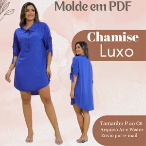 Imagem de capa para o Ebook MOLDE EM PDF VESTIDO CHAMISE LUXO 