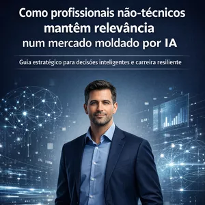 Imagem de capa para o Ebook Como profissionais não-técnicos mantêm relevância num mercado moldado por IA