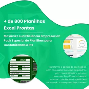 Imagem de capa para o Curso online 838 Planilhas Excel - Contábeis e RH