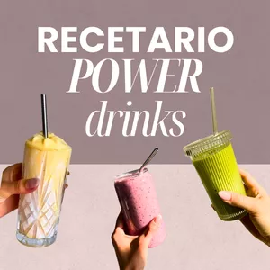 Imagen de portada para Ebook Recetario "Power Drinks" - 20 bebidas saludables y funcionales (smoothies, licuados, jugos, limonadas, cafés y bebidas calientes)