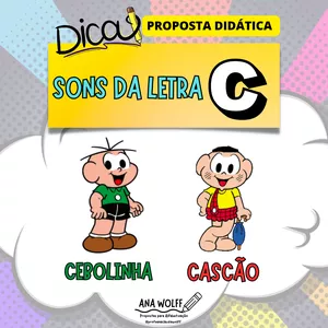Imagem de capa para o Ebook SONS DA LETRA C- PROPOSTA DIDÁTICA COM A TURMA DA MÔNICA