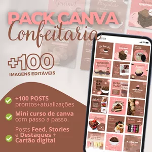 Imagem de capa para o Ebook Pack Canva CONFEITARIA