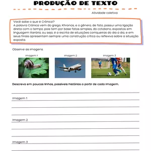Imagem de capa para o Ebook Atividades de Produção Textual - Crônica - 18 páginas