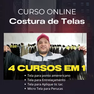 Imagem de capa para o Curso online CURSO CONFECÇÃO DE TELAS PARA MEGA HAIR E APLIQUES